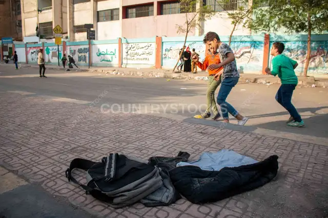Children Playing Street Football, Sudan Street Cairo