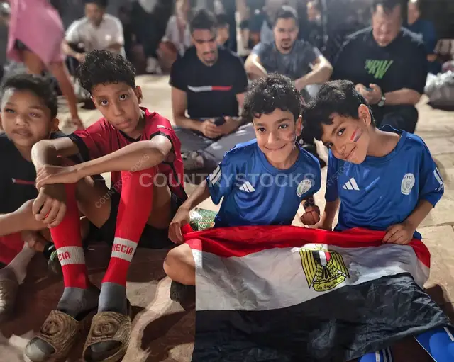 Young Egyptian Fans Wave Their Flag Before Egypt vs Belgium – FIFA World Cup 2026