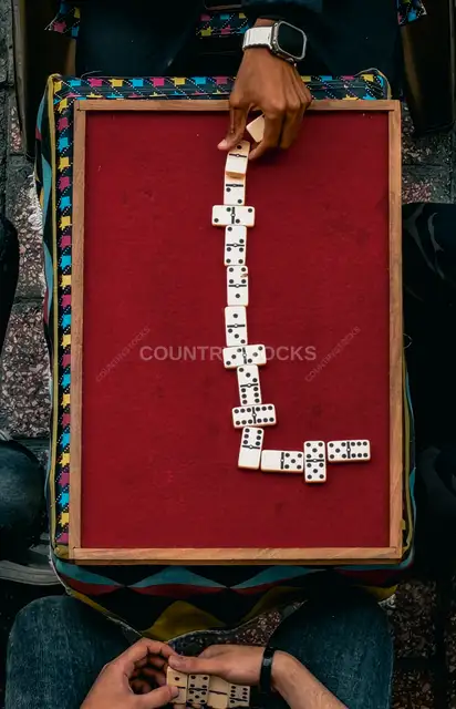 Domino Game on Red Board, Al-Mandarah Cafe Alexandria
