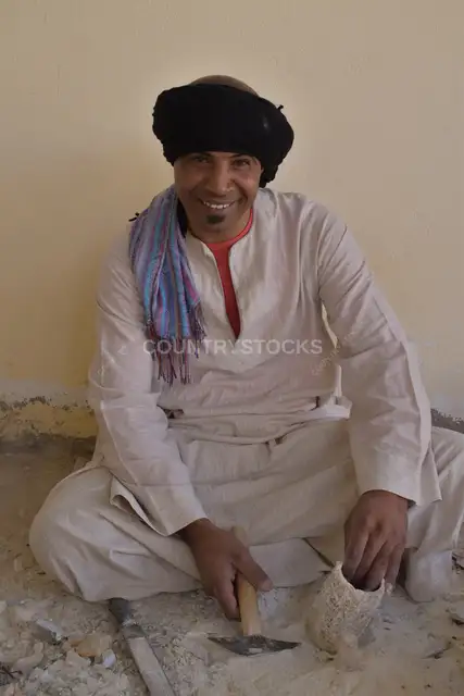 Traditional Alabaster Stone Carver Craftsman, Luxor Egypt