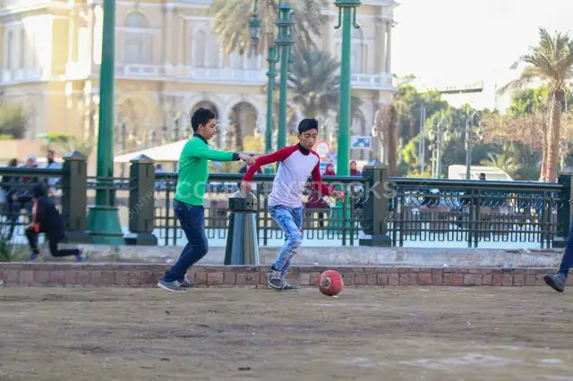 Boys Playing Football in Tahrir Square, Cairo - 18