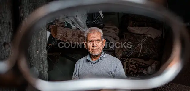 Elderly Craftsman Portrait, Mamluk Desert Quarter Cairo
