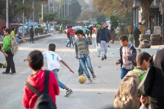 Children Playing Street Football on Sudan Street Cairo
