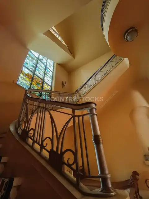 Rkn Farouk Historic Staircase with Stained Glass, Cairo