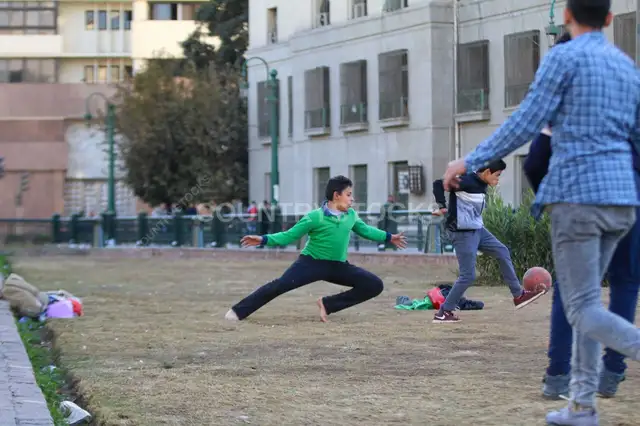 Boys Playing Football in Tahrir Square, Cairo 1