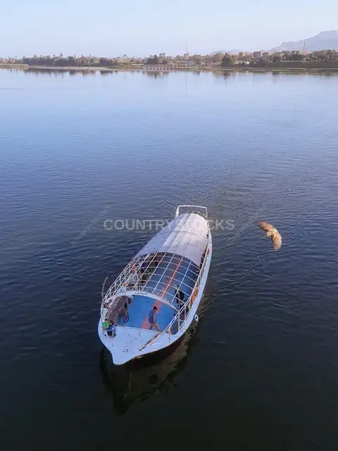 Nile River Boat with Fisherman, Qena Upper Egypt