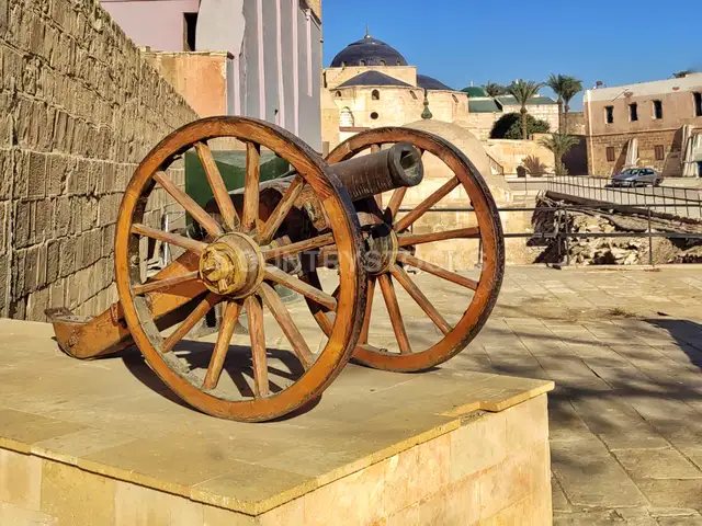 Historic Wooden-Wheeled Cannon, Saladin Citadel Cairo