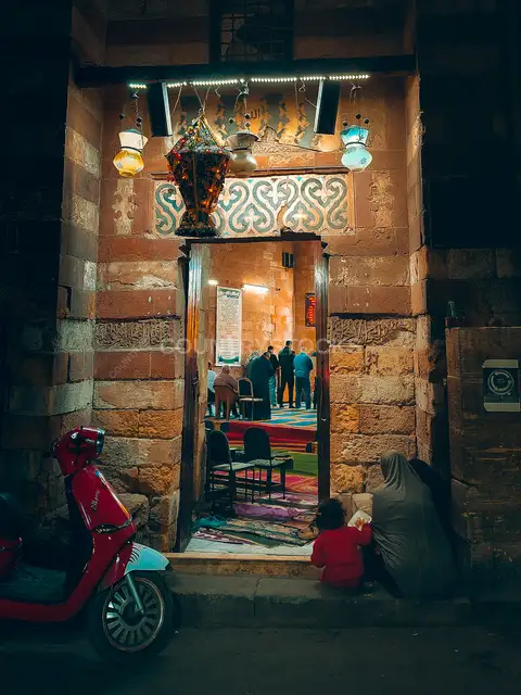 Mosque Entrance at Night, Al-Darb Al-Ahmar Cairo