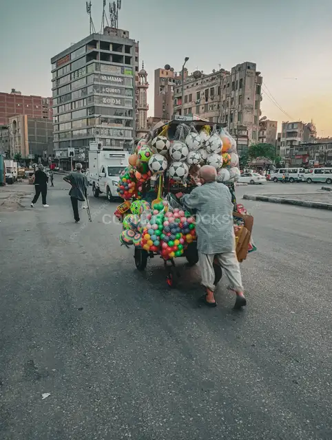 Street Toy Vendor Pushing Cart, Bab El Shaariya Cairo