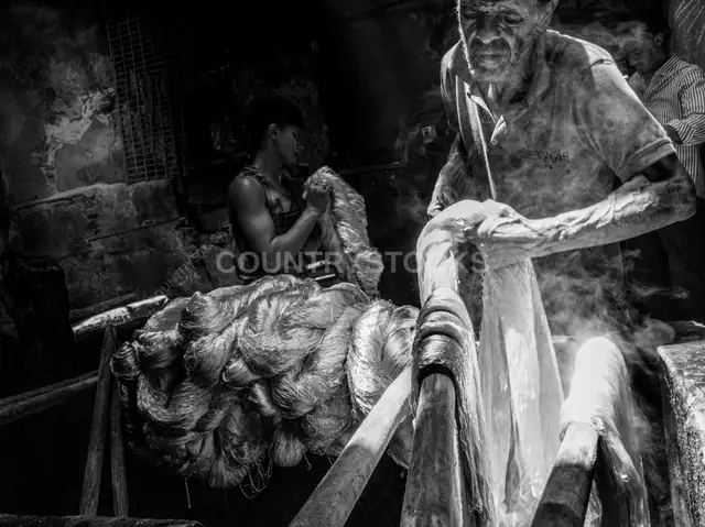 Textile Dye Workers, Bab El Wazir Dyehouse, Cairo
