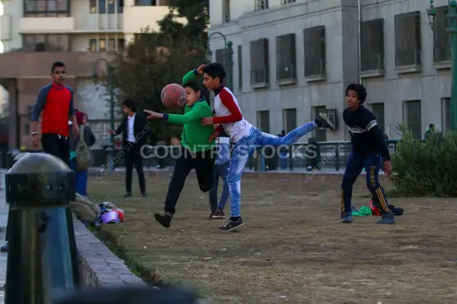 Boys Playing Football in Tahrir Square, Cairo 10