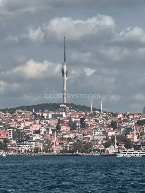 Çamlıca Tower Istanbul Skyline Over Bosphorus Strait
