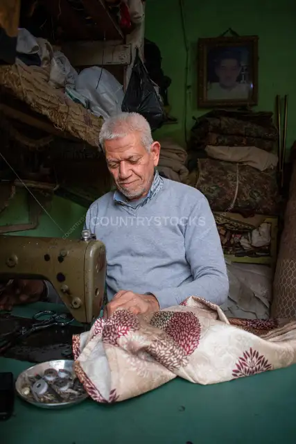 Traditional Upholsterer in Egypt "Al-Menaged" Craftsmanship in Sahraa El Mamalek