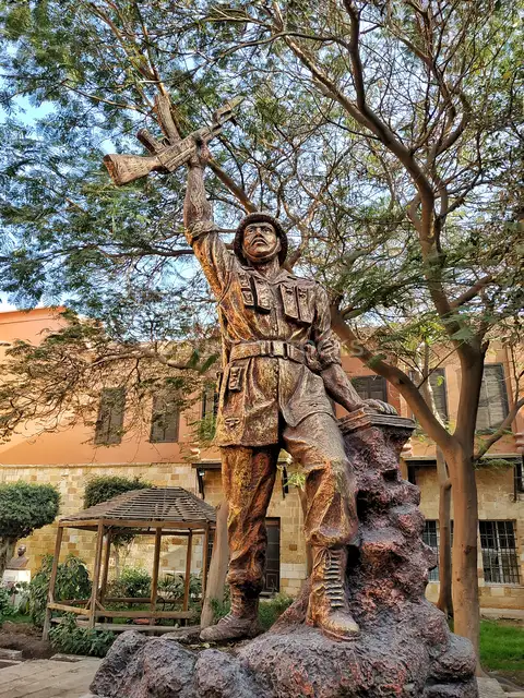 Egyptian Soldier Memorial Bronze Statue, Saladin Citadel Cairo