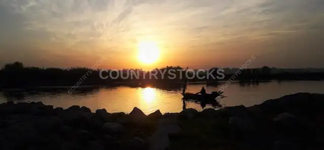 Golden Sunset Over Nile River, Sohag Upper Egypt