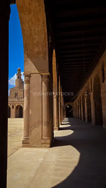 Ibn Tulun Mosque Arcade and Spiral Minaret Cairo