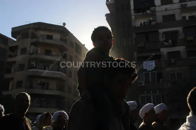 Al Rifa'i Mawlid Cairo Father and Son Crowd Daylight Scene