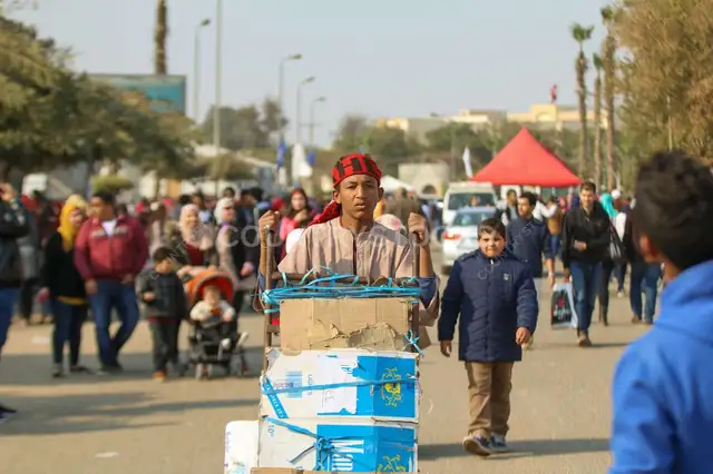 Cairo International Book Fair 2017 Worker Pushing Cart 7