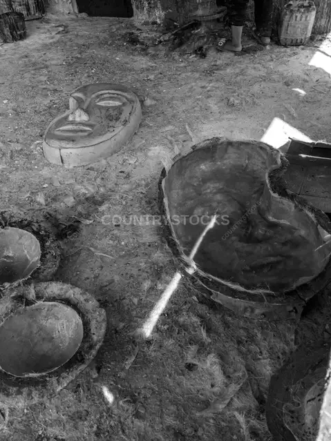 Clay Mold and Finished Pottery, Fustat Pottery Village Cairo