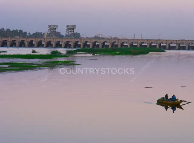 Fishermen Boat on Nile at Al-Qanater Al-Khayriyya Dam