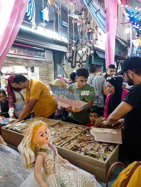 Moulid Al-Nabi Sweet Stall Crowd, Ramsis Cairo
