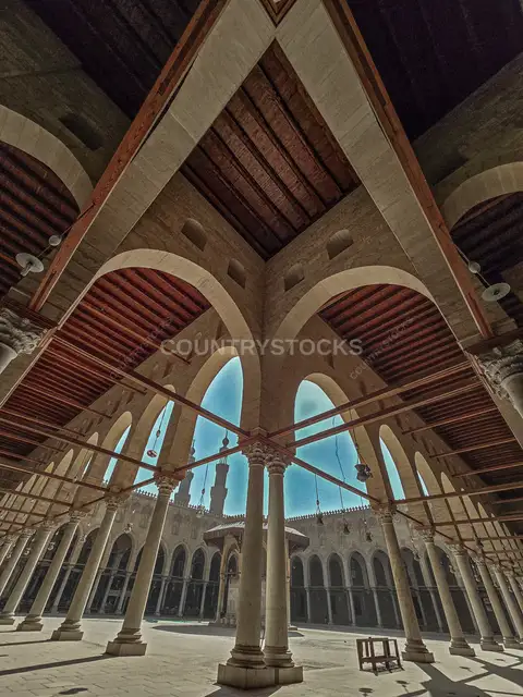 Al-Muayyad Mosque Interior Courtyard Arcade, Cairo