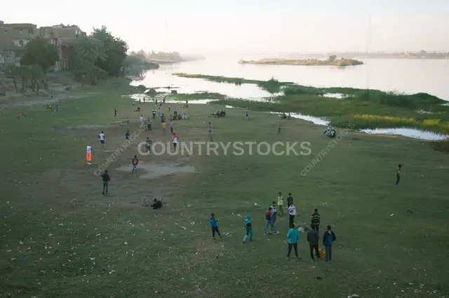 Community Football Field Along the Nile in Qena