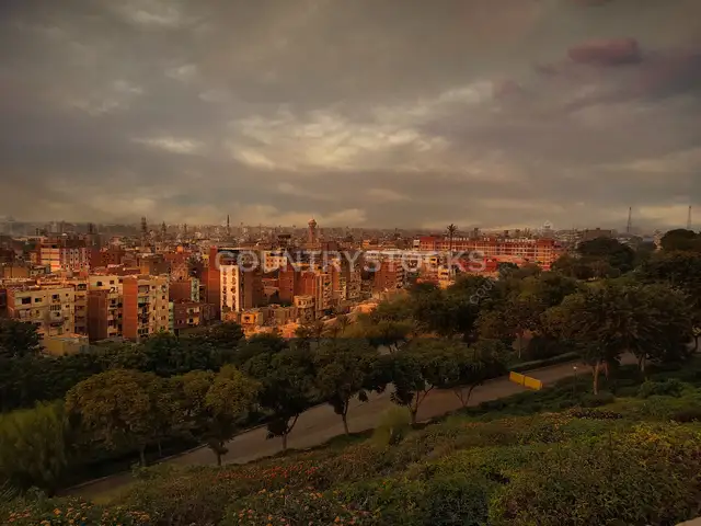 Cairo Skyline Panoramic View from Al-Azhar Park