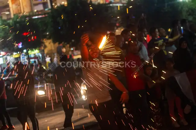 Steel Wool Sparks Street Celebration Egypt World Cup Qualification