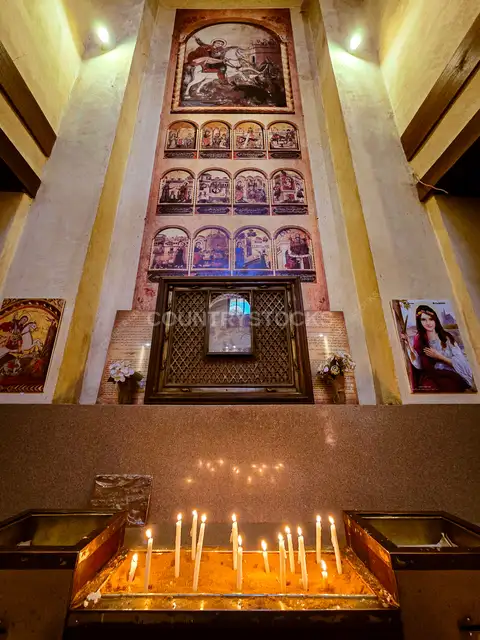 Saint George Monastery Nuns Candle Shrine, Mar Girgis Cairo