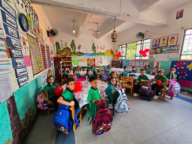 KG1 Students First Day of School, Cairo