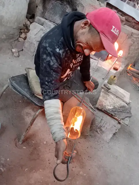 Traditional Glassblower at Work, Cairo