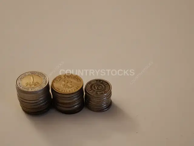 Egyptian Pound Coins Stacked in Ascending Order