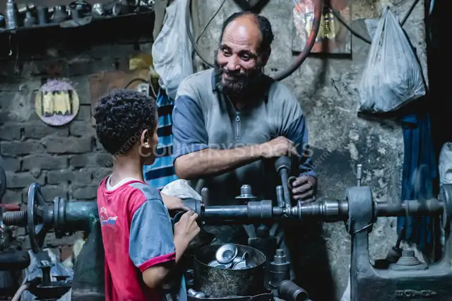 Father and Son in Al-Gamaliya Workshop, Cairo