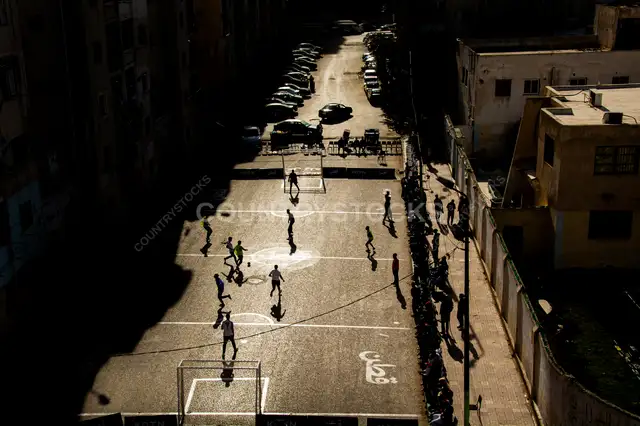 Street Football Under the Cairo Sunset
