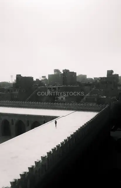 Lone Figure on Ibn Tulun Mosque Roof, Cairo