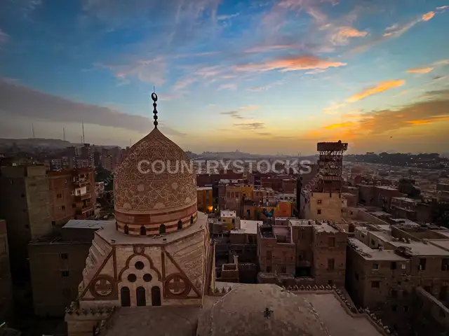 Sultan Al-Ashraf Qaytbay Mosque Rooftop, Cairo Sunset