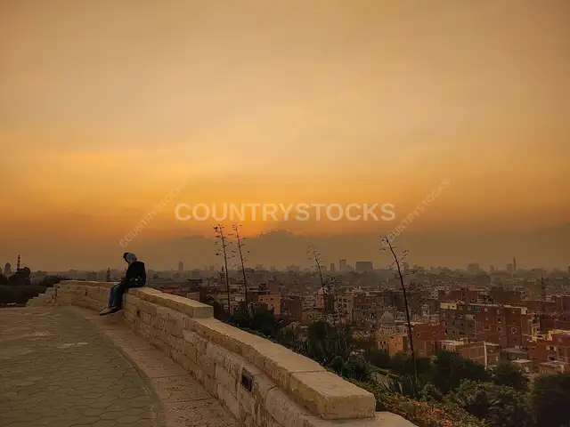 أفق القاهرة عند الغروب من حديقة الأزهر