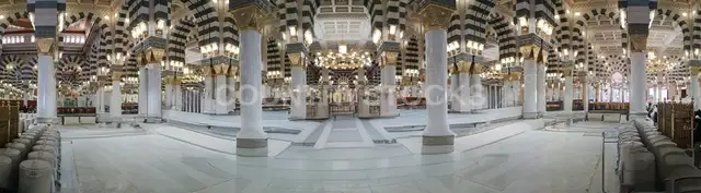 بانوراما داخل المسجد النبوي، المدينة المنورة
