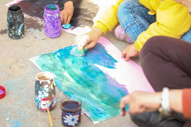 Children Painting Activity at Cairo International Book Fair 2