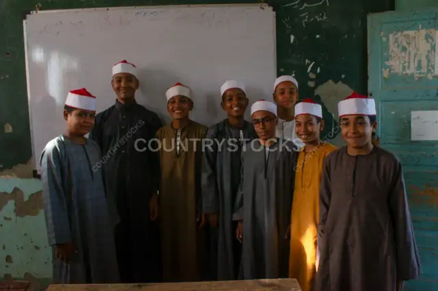 طلاب مدرسة أزهرية في قنا، مصر