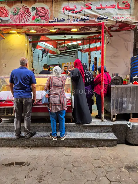 Busy Local Butcher Shop Before Eid