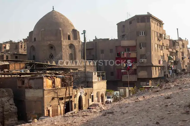 Historic Dome Shrine and Residential Buildings on Al-Ashraf Street in Cairo 2017