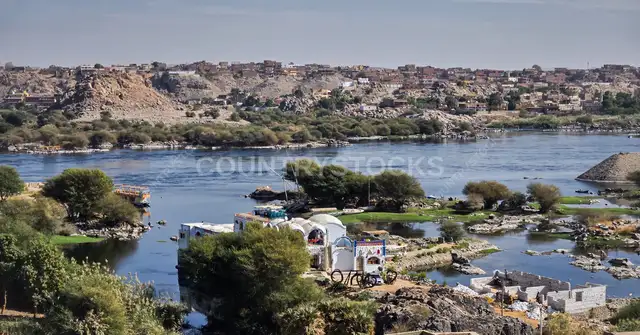 منظر نهر النيل والقرية النوبية، أسوان