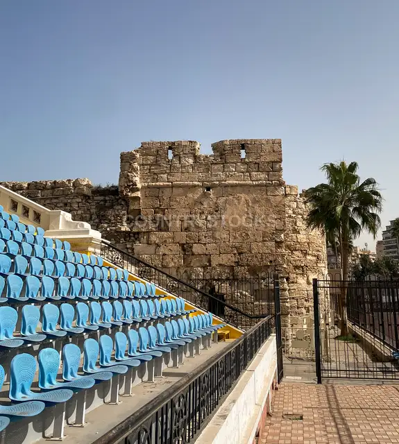 Ancient Stone Fortifications Overlooking Alexandria Stadium Bleachers