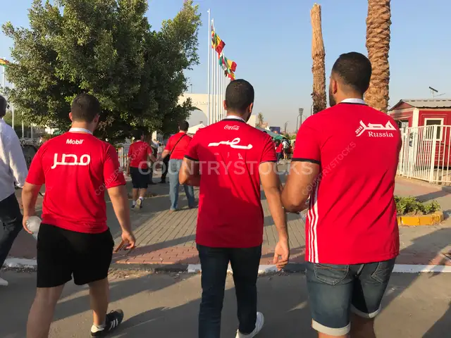 Football Fans on the Way to Cairo Stadium