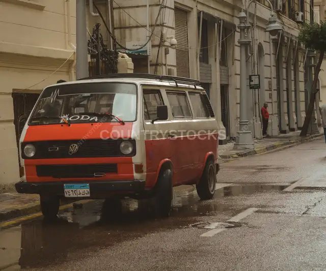 Vintage Volkswagen Van on Wet Alexandria Street
