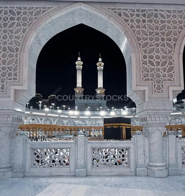 Kaaba at Night, Masjid Al-Haram Mecca