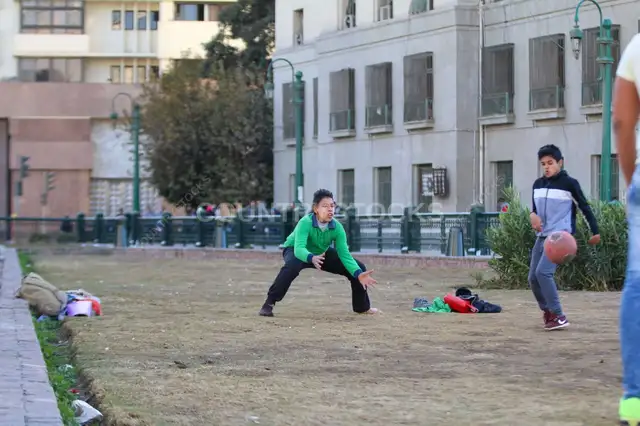 Boys Playing Football in Tahrir Square, Cairo 5