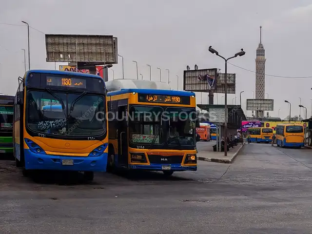 حافلات هيئة النقل العام في موقف عبد المنعم رياض بالقاهرة